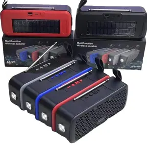 태양 무선 블루투스 스피커 지원 손전등 USB TF MP3 FM 라디오 플레이어 충전식 무선 FM 라디오 플래시