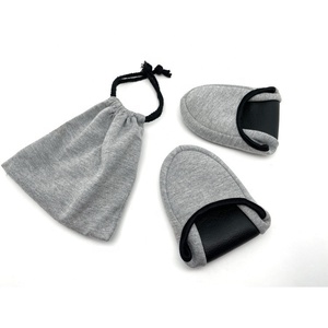 Zapatilla plegable portátil de aviación de viaje superventas, zapatillas de Jersey de fondo suave silenciosas para interiores, zapatilla de transporte de almacenamiento - Product Image 5