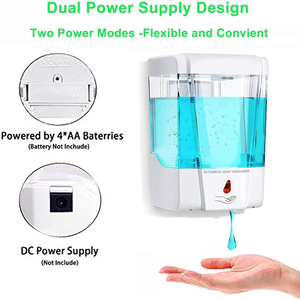 Dispensador de Jabón Automático Inteligente con Sensor de Espuma, Dispensador de Desinfectante de Manos de Plástico, Funciona con Batería, Montado en la Pared, Moderno - Product Image 2