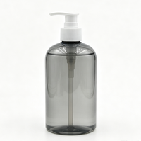 Bouteille de shampooing vide en PE de 500 ml, couleur personnalisée, bouteille ronde en plastique pour gel douche, après-shampoing, lotion, flacon pompe, emballage cosmétique pour femmes