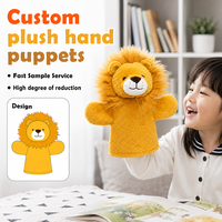 Jouets en peluche personnalisables en forme de lion, marionnettes et poupées pour le conte, jouets éducatifs rembourrés en coton PP