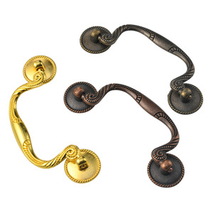 European Style <b>Cabinet</b> Door Handles Zinc Alloy Antique Bronze <b>Gold</b> 95mm Hole Spacing Durable Furniture Hardware - Product Image 5