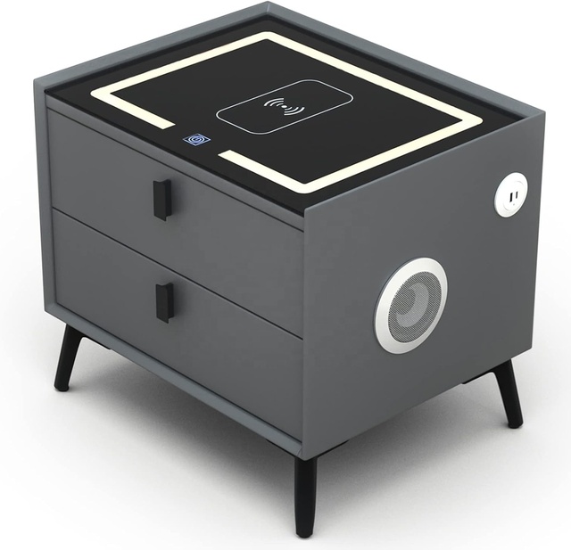 Hot Selling Smart LED Nightstand with Wireless Charging Station USB Port and Speaker for Bedroom Home Use