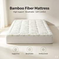 Surmatelas en Fibre de Bambou Doux, Épais et Matelassé, Respirant, Hypoallergénique, Housse de Matelas à Poches Profondes pour Dormir