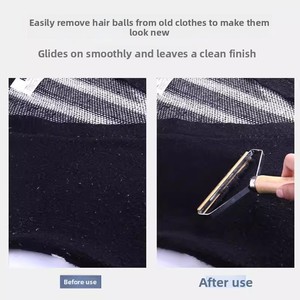 Eco-Friendly <b>Pet</b> Hair Remover Easy Hair Removal Reusable Stainless Steel Wooden Handle Manual Hair Scraper for Home - Product Image 4