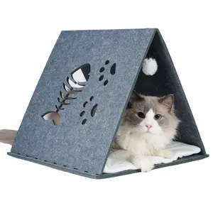 Felt Pet Nest Cat Bed Four Seasons Universal Simple Triangle Removable Washable Cat Luxury Villa