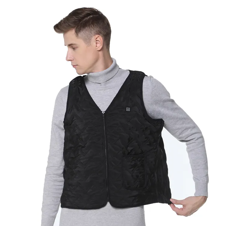 Adjustable Waist Carbon Fiber Lightweight Office Heated Vest For Winter