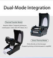 Imprimante d'étiquettes RFID UHF à fréquence globale, encodeur EPC, impression de texte QR, imprimante de bureau USB, ISO18000-6C, pilote gratuit, en stock