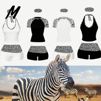 Ensemble tendance pour femme : haut à manches raglan en nylon et pantalon à taille repliable, imprimé léopard, avec logo personnalisé – Collection été