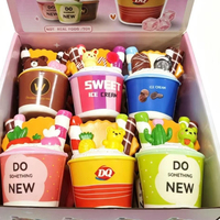 Jouet Squishy Réaliste en Forme de Tasse de Crème Glacée Colorée avec Décoration de Crème et Bâtonnet de Chocolat, à Pétrir, à Rebond Lent, pour le Soulagement du Stress