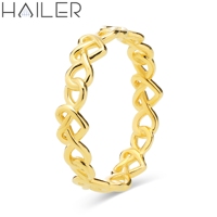 Bague d'amour éternel pour couple, simple et élégante, en or, bijoux, anneaux en chrome 14 carats, alliance pour femme