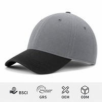 Gorra de Béisbol Premium de 6 Paneles, Personalizable con Bordado, Dos Tonos Negro y Beige, Visera Curva, Cierre a Presión, para Hombre, Venta al Por Mayor, OEM
