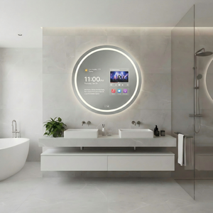 Serie Kingstin Smart: <span class=keywords><strong>Specchio</strong></span> intelligente rotondo senza cornice con sistema Android integrato e tecnologia antiappannamento - Product Image 2