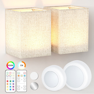 Modern Square Fabric Wall Lamp <b>Led</b> Remote Control Dimmable <b>For</b> Bedroom Living <b>Room</b> Hallway Night <b>Light</b> - Product Image 1