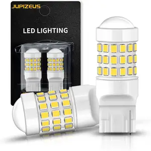 7440 7443 T20 LED Strobe ไฟเบรคหลอดไฟ 51SMD เซรามิคไฟเลี้ยว 6000K สีขาว