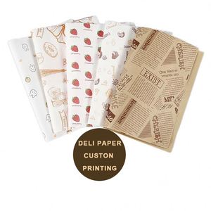 Custom Printed PE Coated Food Grade Burger Sandwich Deli <b>Paper</b> Greaseproof Craft <b>Paper</b> Liner - Product Image 1
