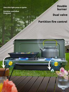 <span class=keywords><strong>Nueva</strong></span> Estufa de Gas Portátil, Horno de Gas Portátil para Acampar al Aire Libre, Barbacoa, Estufa de Gas de Doble Quemador - Product Image 4