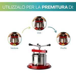 Prensa de Cocina de Acero Inoxidable de 2.5 Litros y 12 cm de Diámetro para Berenjenas, Frutas, Verduras y Mirto - Product Image 5