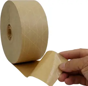 YOURIJIU Sellado de cartón Grabable Activado por agua Fibra de vidrio reforzada Cinta de papel Kraft