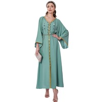 Robe Abaya décontractée et élégante pour soirées arabes et occasions quotidiennes, avec détails faits main, en polyester, collection automne