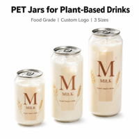 Custom Logo Printed Clear PET Cans With Metal Lid 55mm for Juice Soda Dessert Cold Drink Takeaway Wholesale Bulk Supply