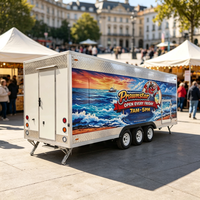 Camionnette de vente de crème glacée multifonctionnelle certifiée DOT, en tôle galvanisée, avec remorque à barre de remorquage