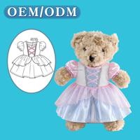 Vêtements pour ours en peluche personnalisés OEM, robe de princesse vintage, accessoires de mode pour poupées et jouets en peluche animaux de haute qualité