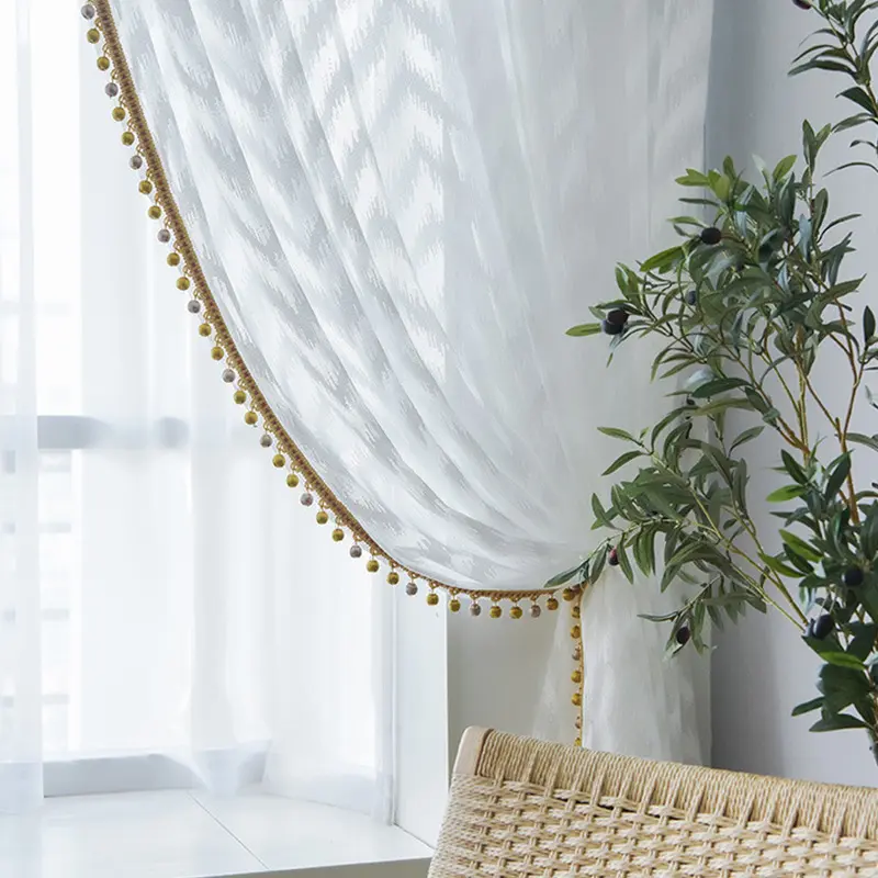 Hot selling sheer white curtains 84 inches long for living room //