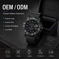 Montre automatique de plongée pour homme OEM ODM, bracelet en acier inoxydable, lumineuse, mécanique, pour la vente en gros personnalisée
