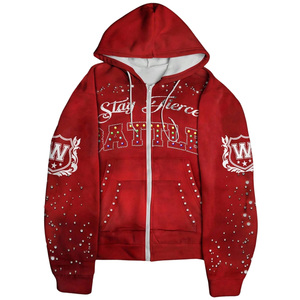 Felpe con Cappuccio Personalizzate da Uomo con Grafica di Stelle e Lettere, Stile Y2K, con Zip e Maniche Lunghe - Product Image 1