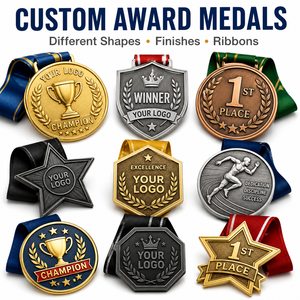 Médailles de concours de danse, gymnastique et cheerleading, forme personnalisée, logo en émail doux, ruban, médaille de champion de scène - Product Image 1