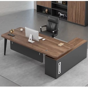 Hiện đại sang trọng màu đen hình chữ L bàn văn phòng độc đáo điều hành Ông Chủ tịch bảng cho nghiên cứu & điều hành sử dụng - Product Image 4