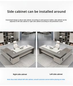 Muebles de oficina simples y modernos Mesa de jefe de moda y Escritorio de gabinete combinado con silla a juego - Product Image 4
