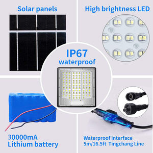 <span class=keywords><strong>Projecteur</strong></span> LED <span class=keywords><strong>solaire</strong></span> extérieur étanche IP67 2000W OEM ODM à haute luminosité, le plus récent, avec technologie SMD - Product Image 2