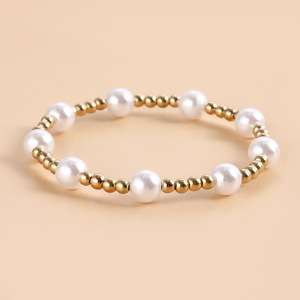 Bohemian Beach Girl pulsera de cuentas chapada en oro conjunto de joyería de mujer Shell estrella corazón Margarita encanto pulsera de perlas de imitación - Product Image 4