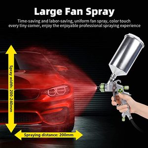Pistolet à peinture pneumatique à alimentation par gravité Huepar SG240T 1000 ml 1,3 mm, outil pneumatique à haute pression, pulvérisateur de <span class=keywords><strong>vernis</strong></span>, pistolet de pulvérisation HVLP - Product Image 4