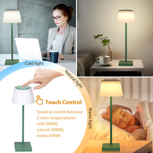 Aigostar Cordless USB lampada da tavolo ricaricabile 3 modalità colore lampada da tavolo dimmerabile Touch con luce notturna ABS corpo per uffici - Product Image 4