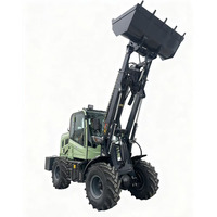 Chargeuse compacte sur pneus neuve de 1600 kg, couleur vert clair, pour équipement lourd, avec chargeur frontal, capacité de 1 à 5 tonnes, 0,5 à 0,8 m³, pompe à engrenages diesel