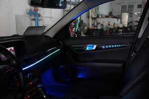 Kit d'éclairage ambiant intérieur LED SJC pour voiture, conduite à gauche/droite, 64 couleurs, symphonie, éclairage de sortie d'air pour Mercedes-Benz Classe C <span class=keywords><strong>W204</strong></span> 2008-2014 - Product Image 5