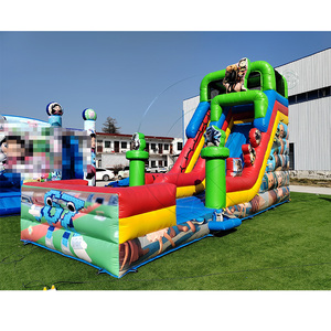 Tobogán Acuático Inflable para Alquiler, Tobogán Acuático Comercial para Parques de Diversiones, Tobogán Inflable para Adultos con Piscina Desmontable - Product Image 1