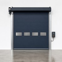 Porte de garage industrielle sectionnelle automatique en acier inoxydable sur mesure, isolation thermique, résistance au vent Beaufort 11
