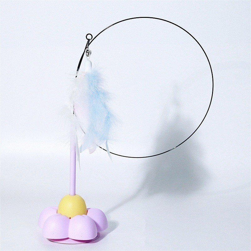 Purple Flower Suction Cup Cat Toy