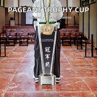Personnalisé Or Argent Bronze Métal Couronne Trophée Verre et Cristal Coupe Prix pour les événements de concours de beauté Trophées et médailles élégants