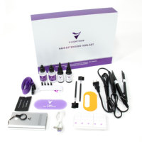 Kit de Pose d'Extensions Capillaires Adhésives Iniceviolet V Light Invisible, Machine-Outil Connecteur V-Light pour Cheveux Humains Indiens