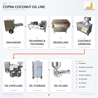 Ligne d'extraction d'huile de coprah, ligne de production d'huile de noix de coco sèche avec presse à froid pour le traitement de la noix de coco