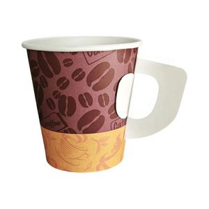Gobelets en papier jetables avec poignée 8oz 12oz, gobelets à café et à thé personnalisés imprimés pour boissons chaudes, desserts, qualité alimentaire - Product Image 2
