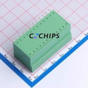 ZX-DGRH-3.81-12P Plug-in Terminal Block Bent Lead Through Hole,P=3.81mm Board-to-Board / Socket - Closed 2x12P 3.81mm Green - Product Image 2