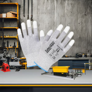 Anti-Slip Anti-Static Polyester Mixed Carbon Knitted <b>Gloves</b> with PU ESD <b>Touch</b> Screen Safety Construction Work Coated Free - Product Image 1