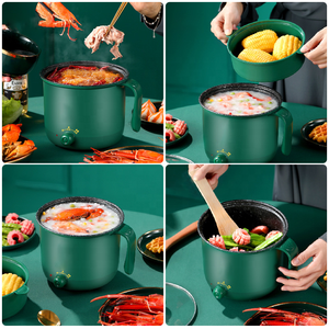 Nuova Pentola Multifunzione da 1,8L con Protezione da Surriscaldamento, Padella Elettrica Antiaderente, Pentola per Cottura a Caldo con Vaporiera - Product Image 4