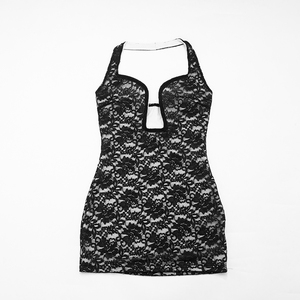 Viviblook C26DS035 Women Summer Casual Dresses New Low Neck Sexy <b>Lace</b> Halter Mini Bodycon Dress for Ladies - Product Image 6